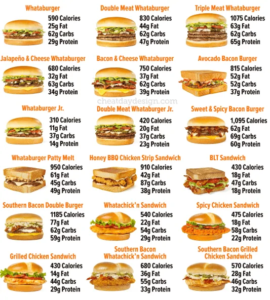 Whataburger Menu Nutrition Calories 4