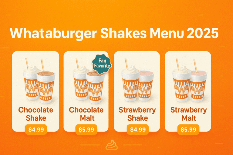 Whataburger Shakes Menu 2025